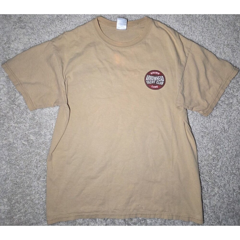 Arrowhead Yacht Club Grand Lake Pin Up Graphic T-Shirt Tan Medium